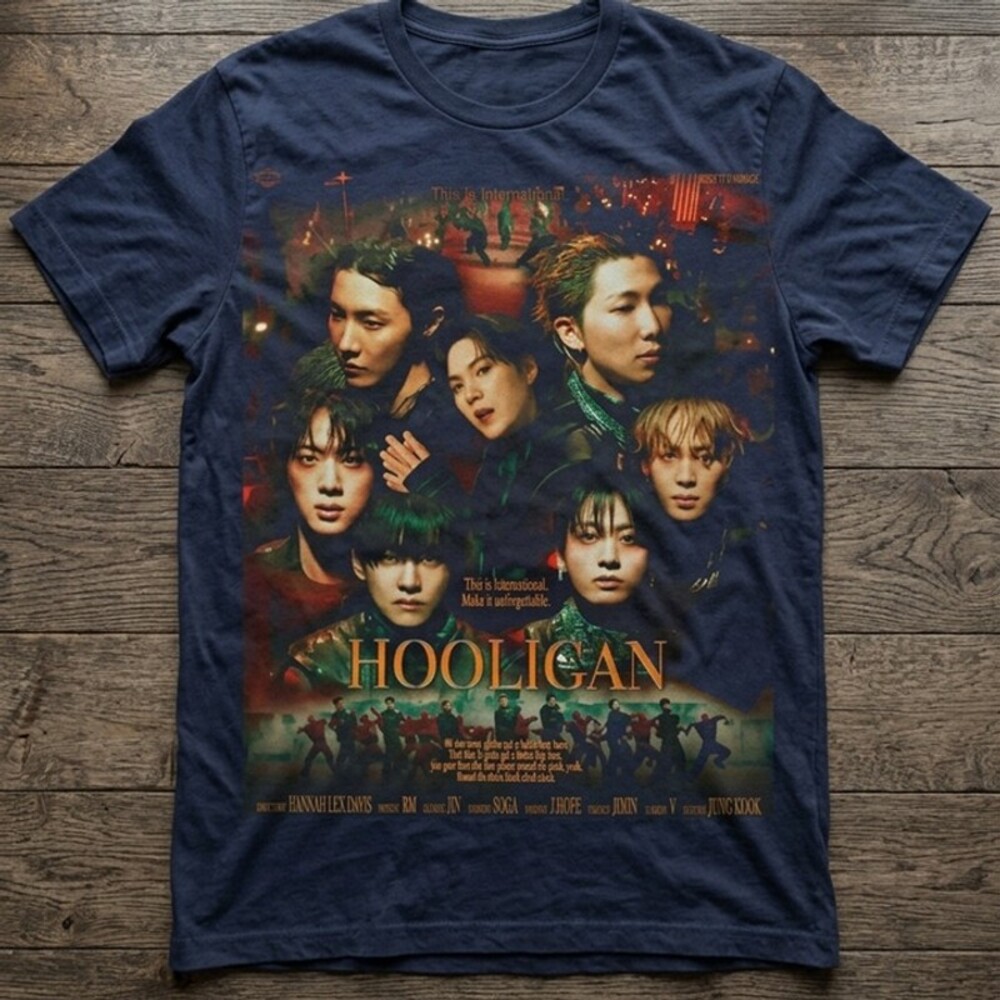 BTS Bangtan Boys T-Shirt - Hooligan Movie Poster Graphic Tee Kpop Merch